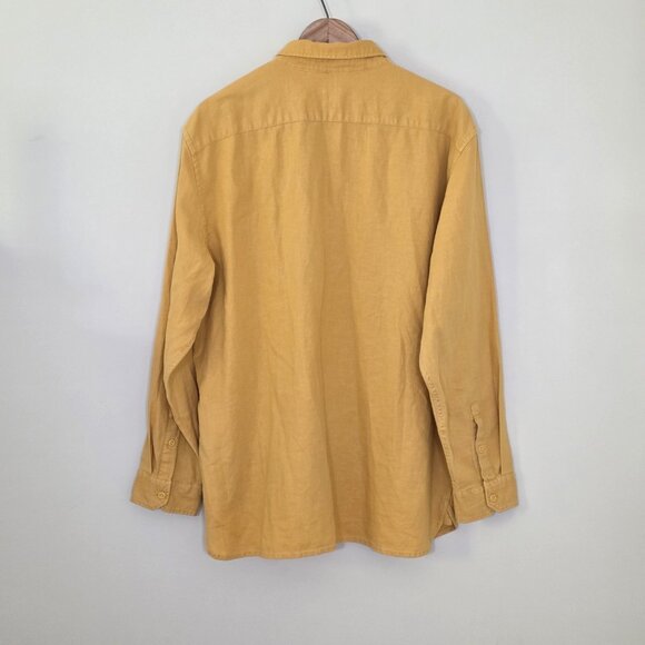 Levi's Relaxed Fit Shirt Mens L Mustard Yellow LS Cotton Buttons Pockets Western - Picture 16 of 16